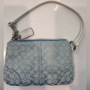 Coach Light Baby Blue Vintage Wristlet